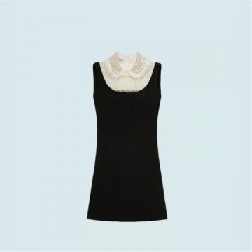 MIUMIU MF3857 女士黑色 刺绣卡迪连衣裙