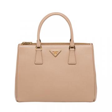 PRADA 1BA274 女士豆沙米色 Prada Galleria 中号手袋