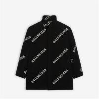 BALENCIAGA 626572TIU021070 女士黑色 Allover Logo A-shape 大衣