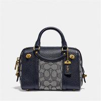 COACH B4RH3 女士黑色 经典标志提花织物 LARK 19号手袋