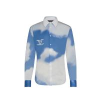 LV 1A8ATZ 男士蓝色 云朵图案标准版衬衫
