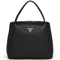 PRADA 1BC142 女士黑色 中号牛皮手提包