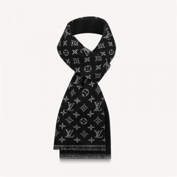 LV M76512 女士黑色 PIED-DE-POULE 长围巾