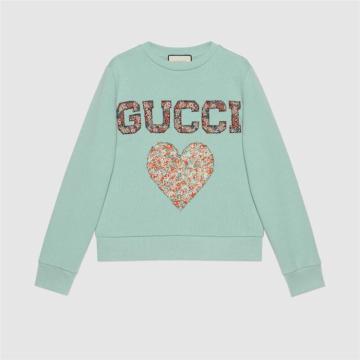 GUCCI 623450 女士天蓝色 Gucci Liberty 贴饰卫衣