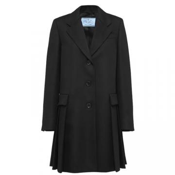 PRADA P617N 女士黑色 单排扣织物大衣