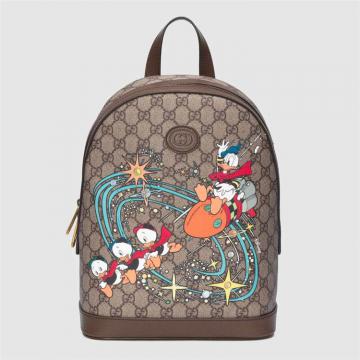 GUCCI 552884 男士棕色 Disney x Gucci 唐老鸭印花小号背包