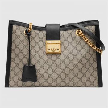 GUCCI 479197 女士黑色 Padlock 系列中号 GG 肩背包