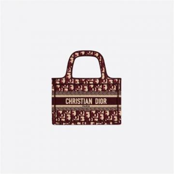 DIOR S5475ZRIW 女士酒红色 迷你 BOOK TOTE 手袋