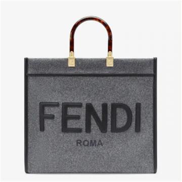 FENDI 8BH372AEU8F0F3X 女士灰色阳光法兰绒手提袋