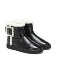 Roger Vivier P00506793 女士黑色 Viv Snow Strass 牛皮及踝靴