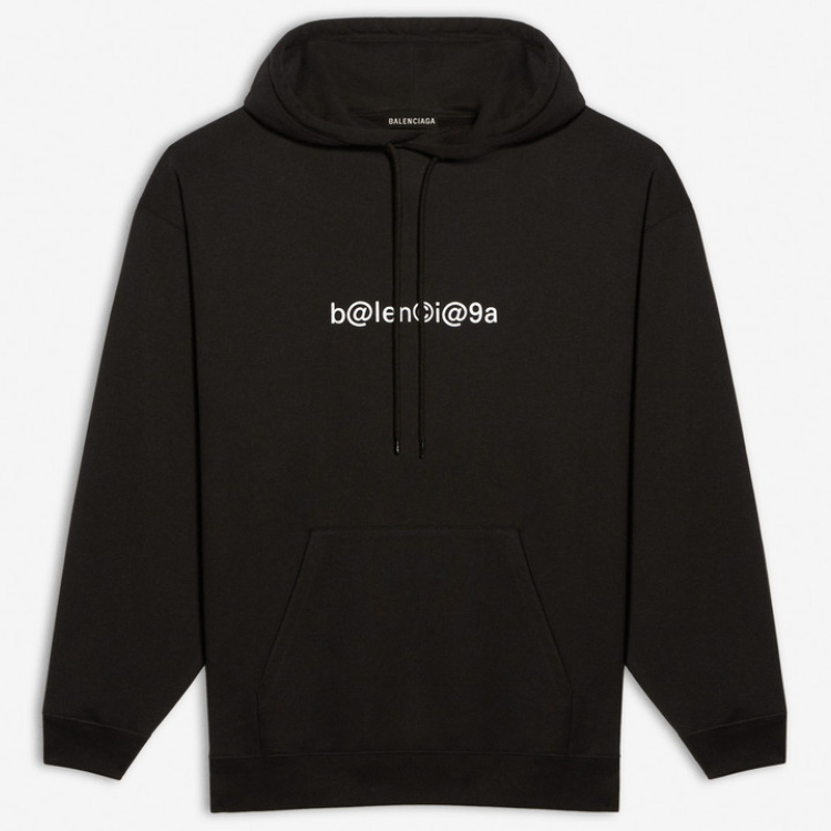 BALENCIAGA 570811TIV511070 男士黑色 SYMBOLIC MEDIUM FIT HOODIE