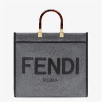 FENDI 8BH372AEU8F0F3X 女士灰色阳光法兰绒手提袋