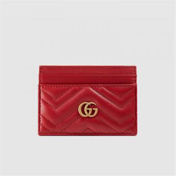 GUCCI 443127 女士红色 GG Marmont 卡片夹