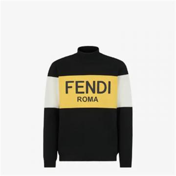 FENDI FAE541AECRF0232 男士黑色 羊毛毛衣