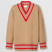 BURBERRY 80360711 女士驼色 宽松版型羊毛板球针织衫