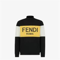 FENDI FAE541AECRF0232 男士黑色 羊毛毛衣