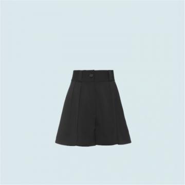 MIUMIU MP1425 女士黑色 GRAIN DE POUDRE 裤裙式短裤