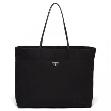 PRADA 1BG107 女士黑色 Re-Nylon 再生尼龙中号托特包