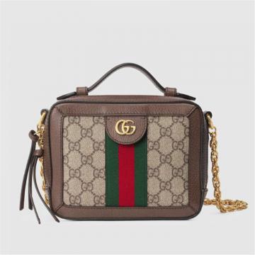 GUCCI 602576 女士棕色 Ophidia GG 迷你肩背包