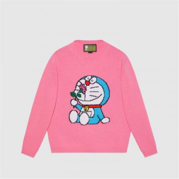 GUCCI 655654 女士粉色 Doraemon x Gucci 联名系列羊毛毛衣