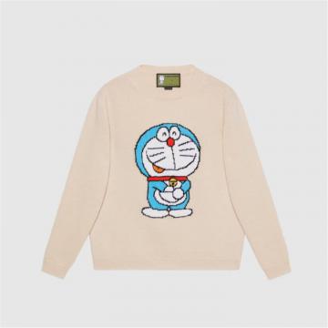 GUCCI 655654 女士象牙白色 Doraemon x Gucci 联名系列羊毛毛衣