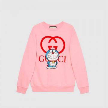 GUCCI 617964 女士粉色 Doraemon x Gucci 联名系列棉质卫衣