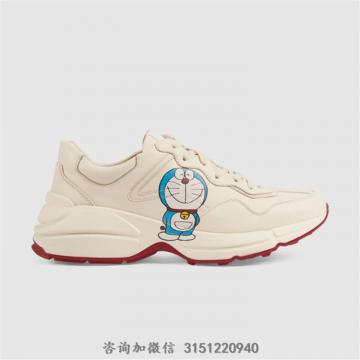 GUCCI 655025 男士白色 Doraemon x Gucci 联名系列 Rhyton 运动鞋
