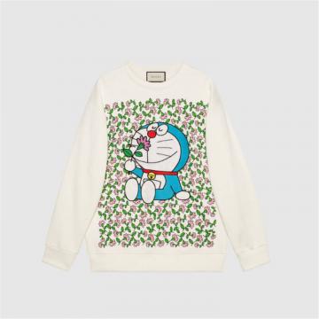 GUCCI 617964 女士象牙白色 Doraemon x Gucci 棉质卫衣