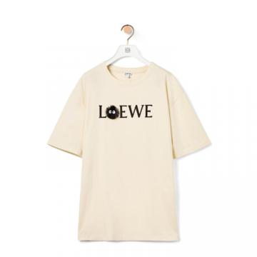 LOEWE H848341X01 男士淡褐色 棉质小灰兔 T恤