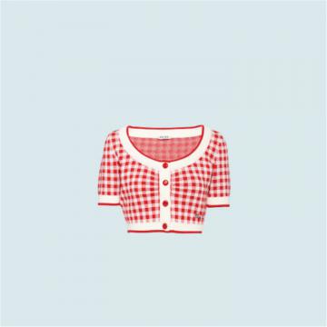 MIUMIU MMF389 女士红色 短袖羊毛开衫