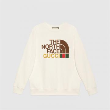 GUCCI 617964 女士白色拼彩色 The North Face x Gucci 联名系列棉质 卫衣