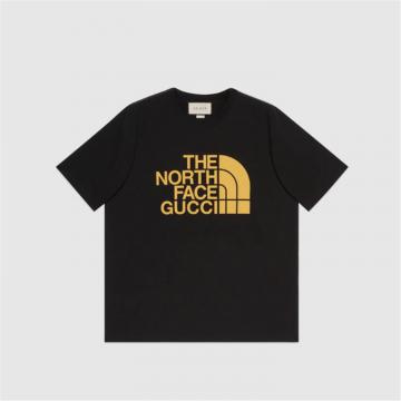 GUCCI 616036 男士黑色 The North Face x Gucci 联名系列超大造型 T恤