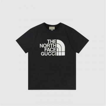 GUCCI 615044 女士黑色 The North Face x Gucci 联名系列棉质 T恤