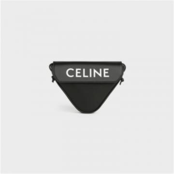 CELINE 195903DCS 女士黑色 印花光滑牛皮三角形手袋
