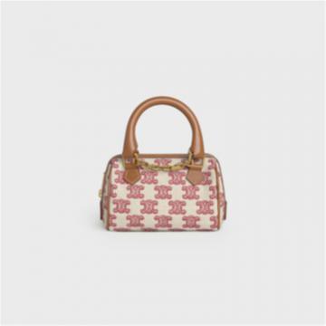 CELINE 195112CS8 女士粉红色 迷你 TRIOMPHE 刺绣织物波士顿包