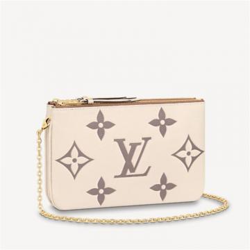 LV M80084 女士象牙白色 DOUBLE ZIP POCHETTE 链条包