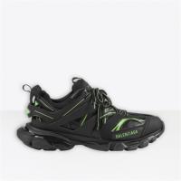 BALENCIAGA 542023W3AC21035 男士黑色拼荧光绿色 Track 运动鞋