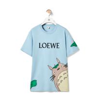 LOEWE H848341X10 女士蓝色 棉质龙猫 T恤