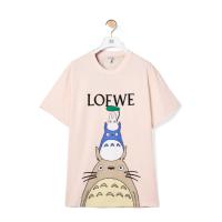 LOEWE S848Y22X02 女士粉色 棉质龙猫 T恤