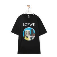 LOEWE H897Y22X01 男士黑色 洛杉矶系列纯棉 T恤