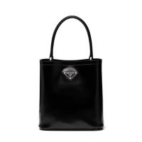 PRADA 1BA319 女士黑色 Prada Panier 亮面牛皮手袋