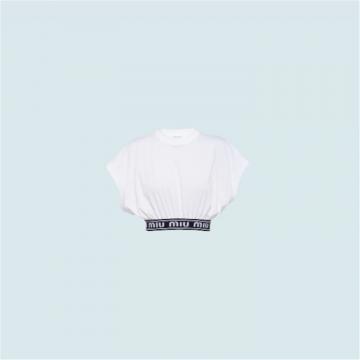 MIUMIU MJT632 女士白色 平纹针织 T恤
