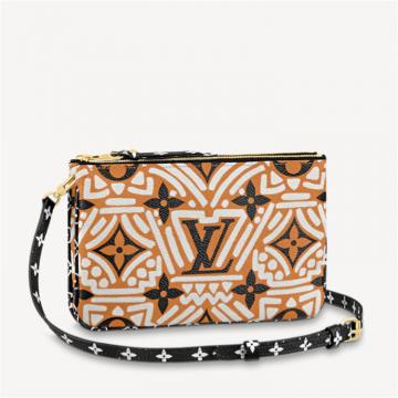 LV M69488 女士咖色 LV CRAFTY DOUBLE ZIP POCHETTE 链条包