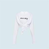  MIUMIU MJL720 女士白色 长袖平纹针织 T恤