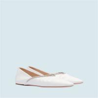 MIUMIU 5F920C 女士白色 软羊皮芭蕾平底鞋