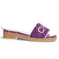 CHANEL G34826 女士紫色 蜜儿拖鞋