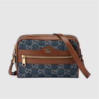 GUCCI 517350 女士蓝色 GG Denim 系列 Ophidia 系列迷你手袋