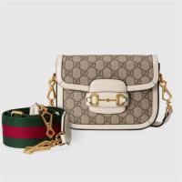 GUCCI 658574 女士白色拼乌木色 Gucci 马衔扣 1955 系列迷你手袋