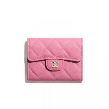 CHANEL AP0220 女士粉红色 经典口盖零钱包