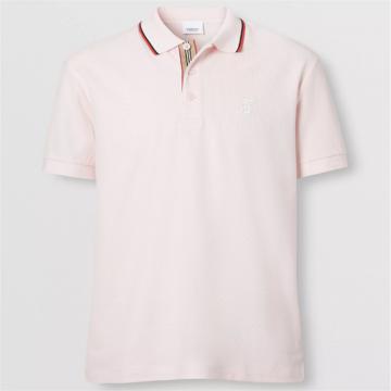 BURBERRY 80375951男士粉红色 专属标识图案珠地网眼布棉质 Polo 衫